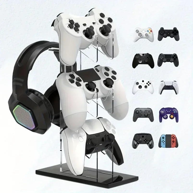 Gaming Console Organizer - Gamepad Standı 3 Katmanlı Kulaklık Askısı