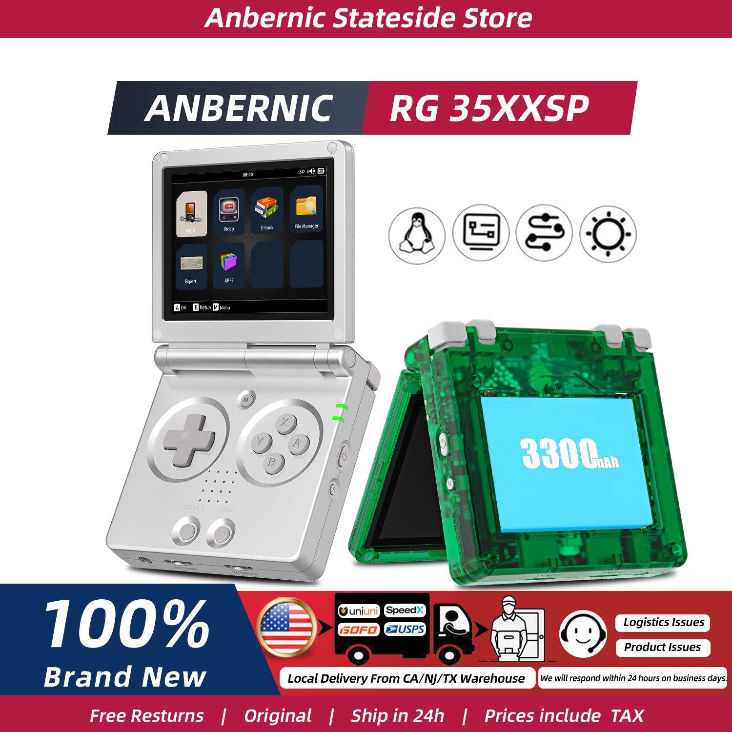 Gaming Console 5 Year Old - ANBERNIC RG35XXSP FILP 3.5 İnç IPS
