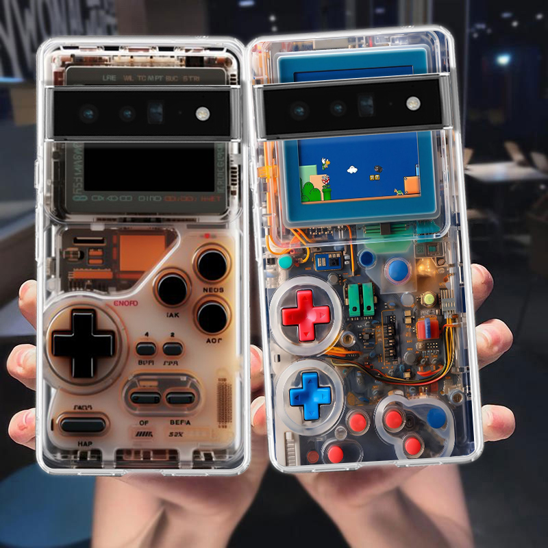 Gaming Console For Phone - Google Pixel 9,8,7,6,5,4,4XL,7A,6A,5A,4A,3A,Pro,XL,5G Şeffaf Yumuşak TPU